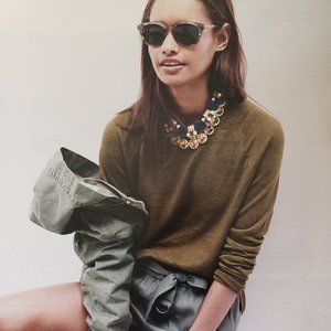 J. Crew Garment Dyed Linen Swing Sweater Large